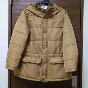 사만다 모스모스 블루 충전솜 후드 자켓 베이지 프리 사이즈