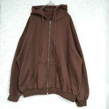 [DAZY] 브라운 풀 집업 후드티 남성용 빅 XL 사이즈