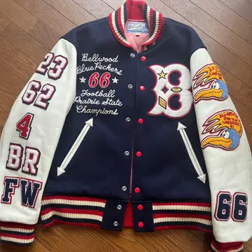 Whitesville 풀 데코 바시티 자켓 40