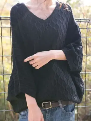 안티카 미사용 블랙 빅 니트