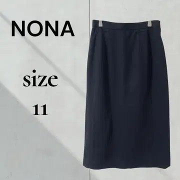 노나 울 타이트 스커트 미디 기장 네이비 가을/겨울 울 100% 오피스
