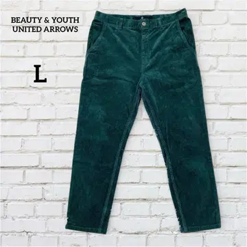뷰티앤유스 코듀로이 팬츠 테이퍼드 짙은 녹색 (L) 가을/겨울 면 소재