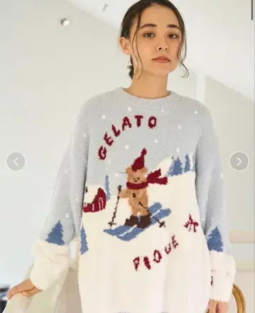 젤라피케 룸웨어 [ HOLIDAY ] 스키 베어 자카드 풀오버