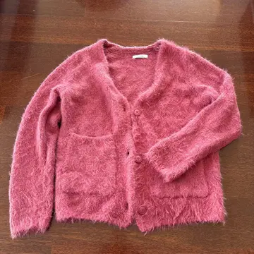 저널 스탠다드 핑크 모헤어풍 긴팔 가디건