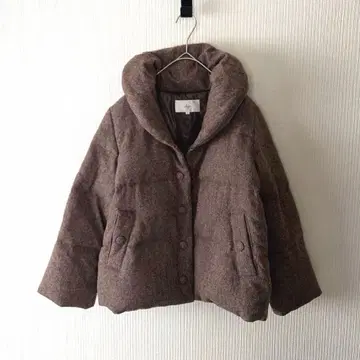 SHIPS 트위드 숄카라 다운 자켓