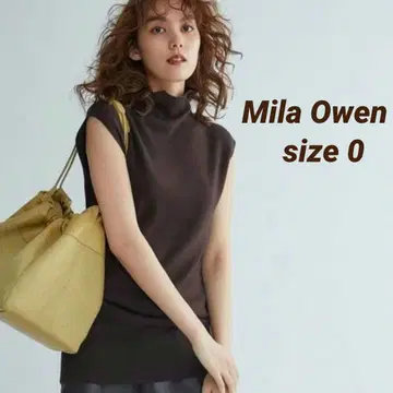 [ 미라 오웬 ] 하이넥 슬리브리스 니트 다크 브라운