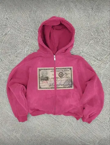 [초레어] 90s풍 빈티지 지퍼 후드티 핑크