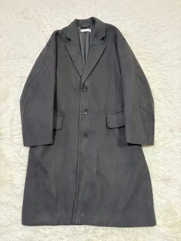 WYM 체스터 코트 롱 코트 차콜 M 3 버튼