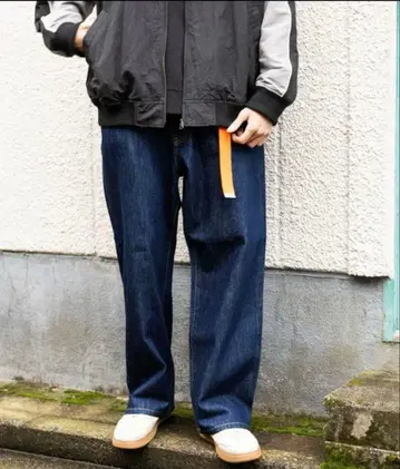 착용 1회 니코앤드 와이드 데님 팬츠 남성용 인디고 L