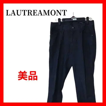 로트레아몽 센터 프레스 팬츠 네이비 다크 네이비 린넨 출퇴근 B2137