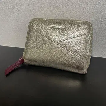 골드 가죽 접이식 지갑