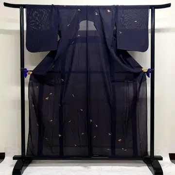 츠케사게 여름용 명주 자수 부채 금실 자수 기모노 015k