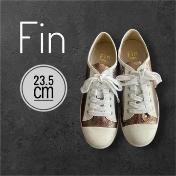 23.5cm 핀 Fin 메탈릭 스니커즈 브론즈 반짝이 소재 미사용