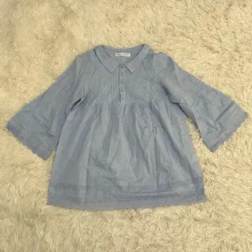 TORI-TO x BEAMS BOY 플레어 소매 자수 블라우스 셔츠