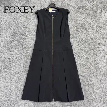 컨디션 최상 폭시 42 레이니 프론트 지퍼 원피스 드레스 미드나잇