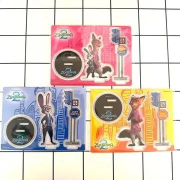 주토피아 Zootopia2 해피 복권 G상 아크릴 스탠드 3종 세트