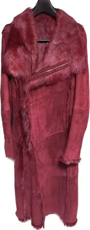 토네이도 마트 무스탕 코트 빨간색