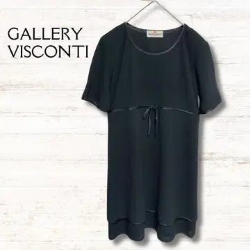 갤러리 비스콘티 반팔 튜닉 블랙 원피스