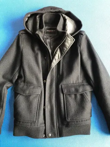 블랙 울 혼방 코트