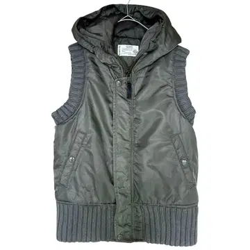 차오패닉 충전솜 베스트 후드 부착 밀리터리풍 카키 Free 사이즈