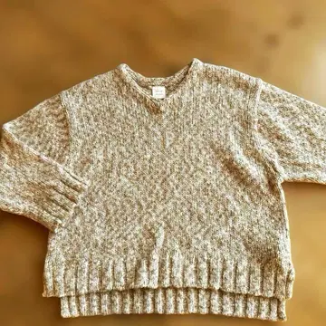 bullie de savon 베이지 화이트 브라운 혼방 V넥 니트 스웨터