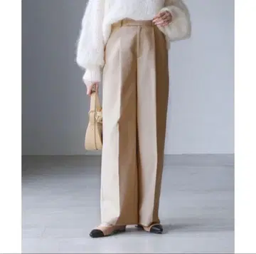 노블 정가 1.8만 울 개버딘 슬랙스 팬츠 베이지