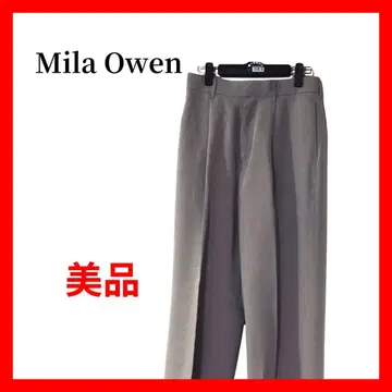 와이드 슬랙스 그레이지 센터 프레스 하이웨스트 B2139