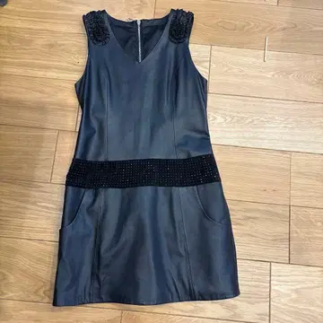 가죽 미니 원피스