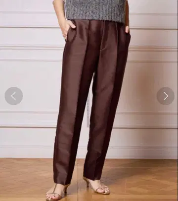 이에나 라 부르클 3.2만 울 실크 백 새틴 마타도르 팬츠 브라운