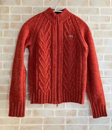 라코스테 케이블 짜임 니트 집업 38