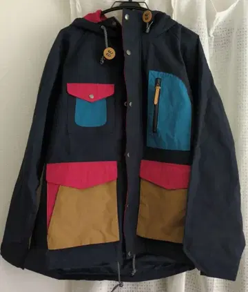 L 사이즈 컬러 블록 마운틴 후드티