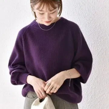 [ SHIPS any ] AQUA 캐시미어 믹스 하이넥 니트 25AW