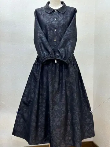 기모노 리메이크 오시마 명주 원피스 앞 버튼 L 사이즈