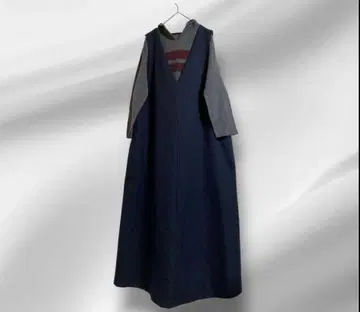 빅 사이즈! INDIVI/15호 오버롤 스커트/롱/네이비