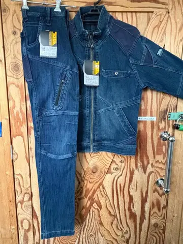 도라이치 데님 긴팔 블루종(M) 데님 카고 팬츠(M) 상하의 세트