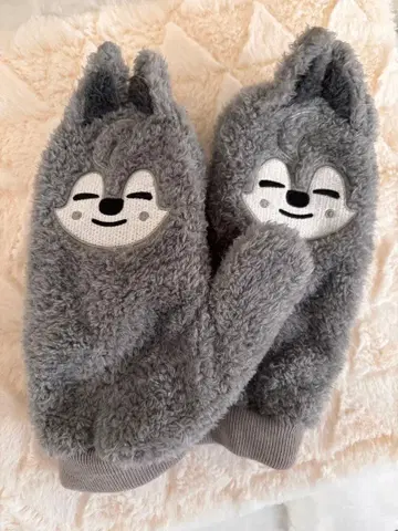 울프찬 플리스 장갑 그레이