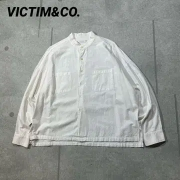VICTIM&CO. 코튼 x 린넨 노카라 셔츠 남성용 M 화이트