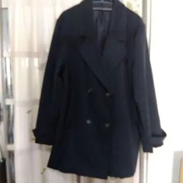 더블 브레스트 코트 다크 그레이