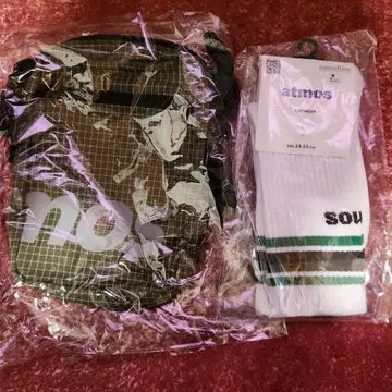 atmos 삭스 23-25cm 화이트/그린/블랙