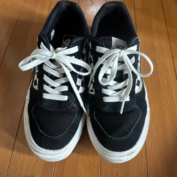 Vans 체커 블랙/화이트 스웨이드 가죽 스니커즈