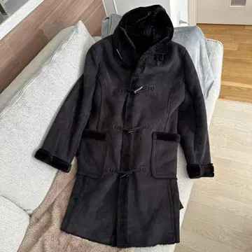 princess 블랙 더플 코트 후드 부착