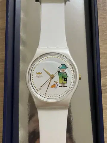 새상품 Swatch 스와치 엘리자베스 여왕 즉위 70주년 기념 모델 쿼츠