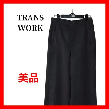 미 실루엣 와이드 팬츠 블랙 센터 프레스 출퇴근 B2140