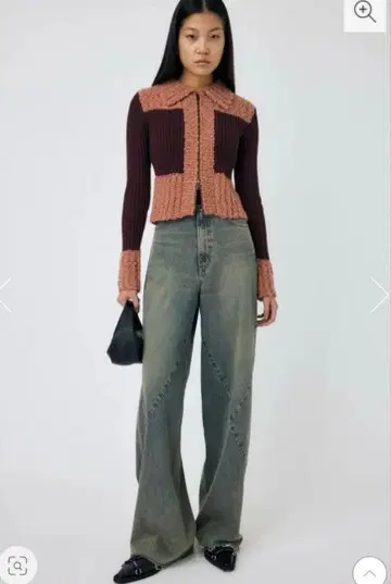 CURVED LINE PANEL BAGGY 블루 moussy 1