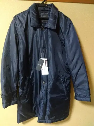 네이비 나일론 자켓 코트