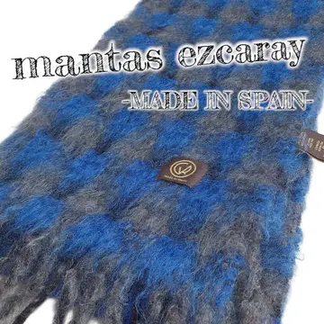 mantas ezcaray 울 체크 무늬 머플러 모헤어 스톨