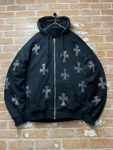 UNKNOWN LONDON 후드티 라이트스톤 블랙 지퍼 후드티 L