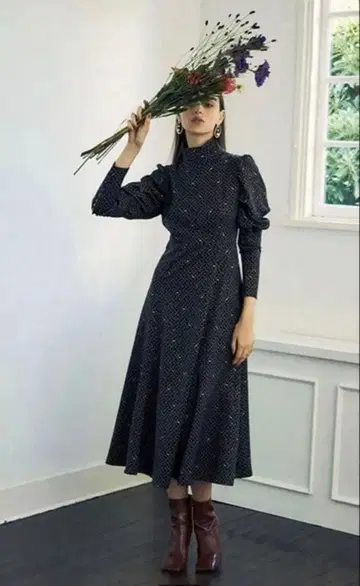 eimy istoire 홀스 무늬 롱 원피스