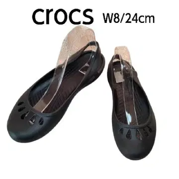 crocs 블랙 마린디 플랫슈즈 W8/24cm
