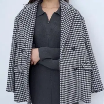 스나이델 울 오버 자켓 체크